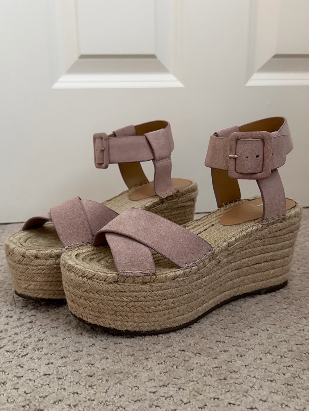 Marc Fisher Blush Pink Platform Espadrilles